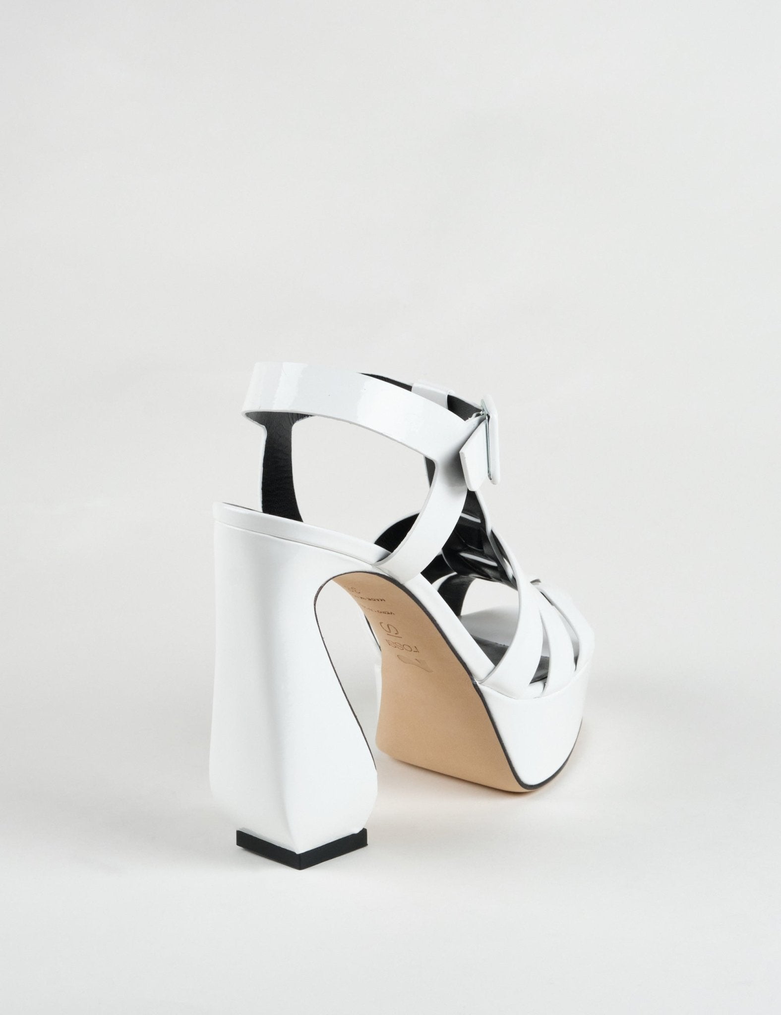 sandalo cinturino bianco - si rossi - sandalo tacco