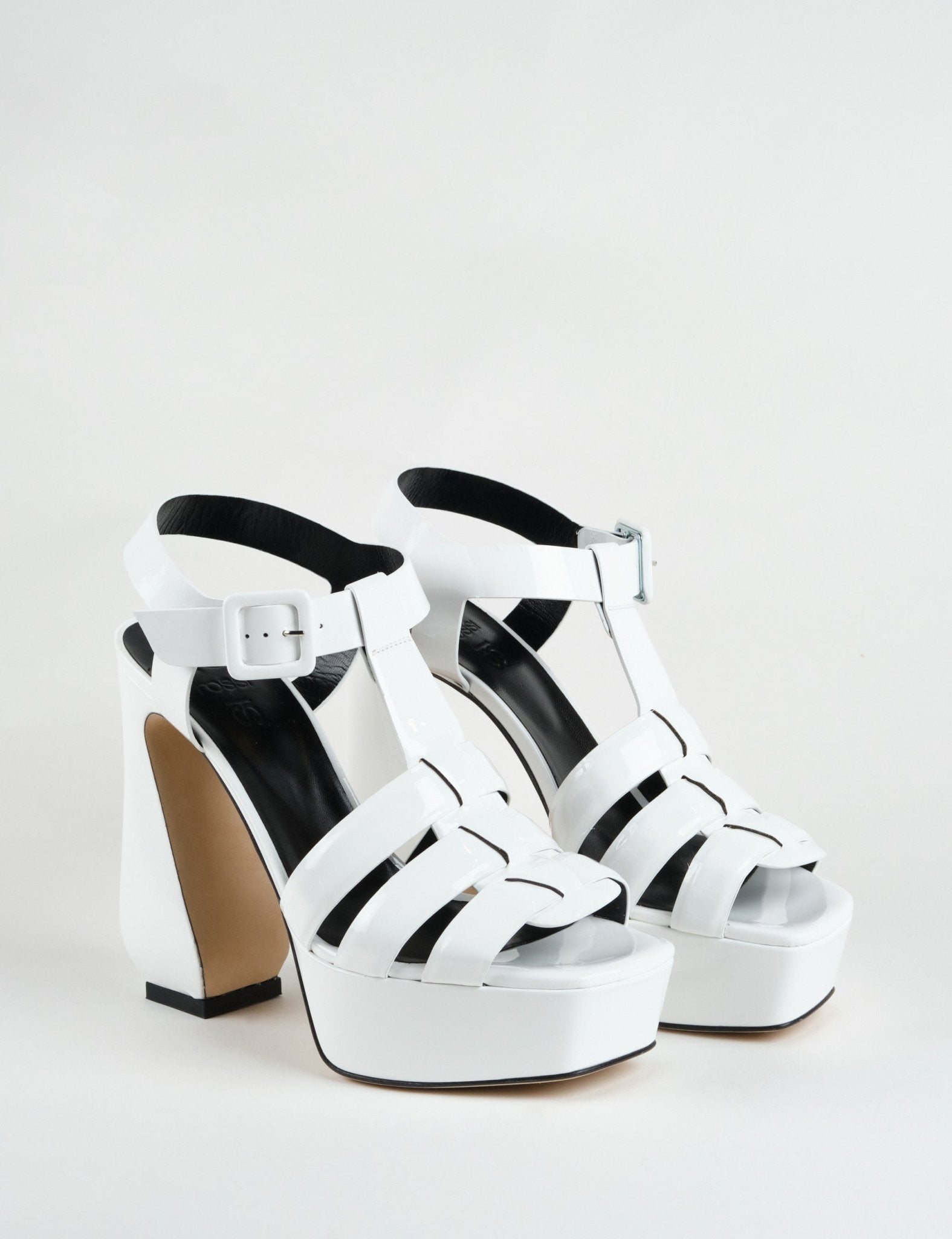 sandalo cinturino bianco - si rossi - sandalo tacco