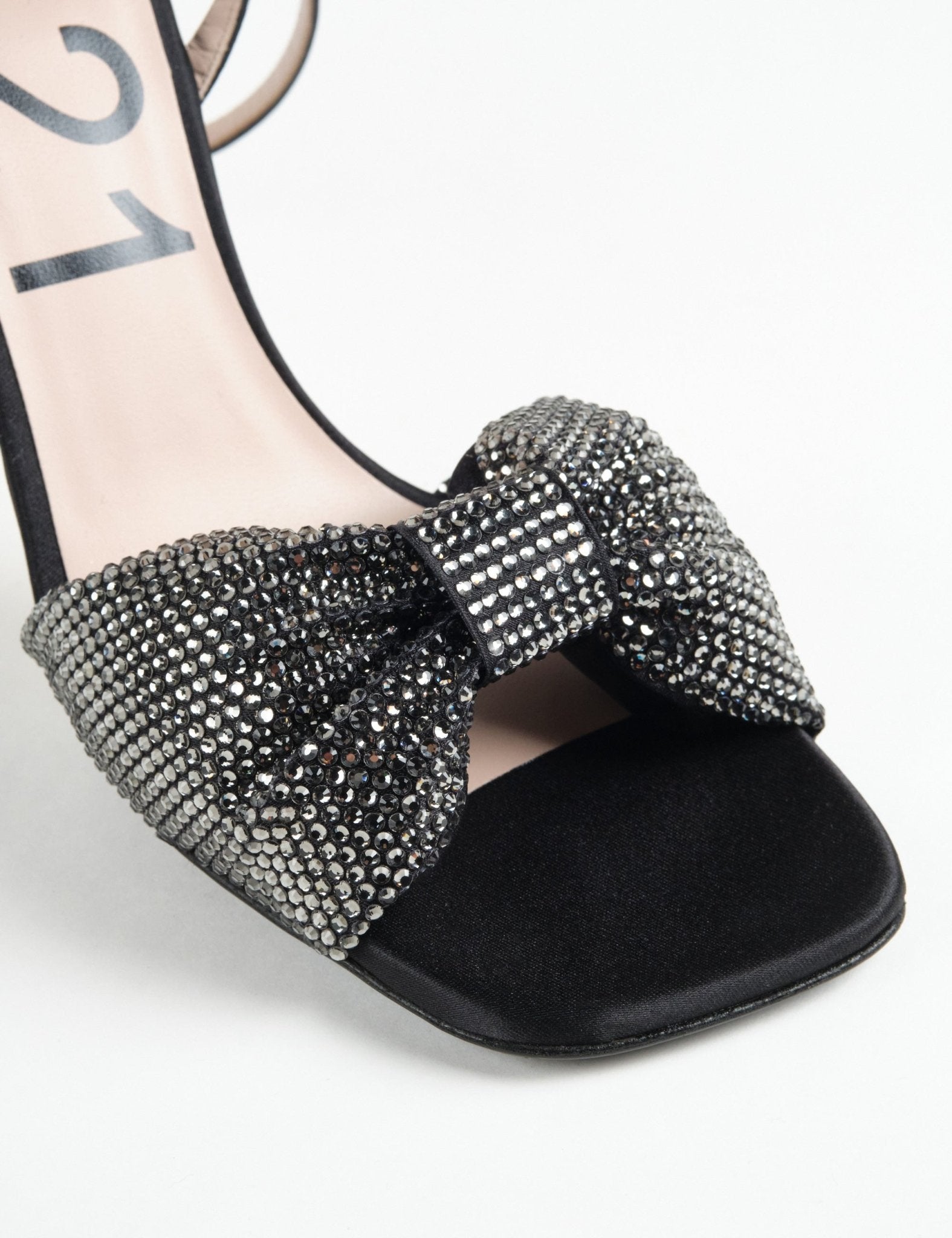 sandalo con tacco strass nero - n21 alessandro dell'acqua - sandalo tacco