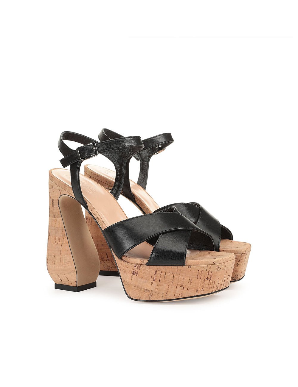 sandalo nappa sughero - si rossi - sandalo tacco