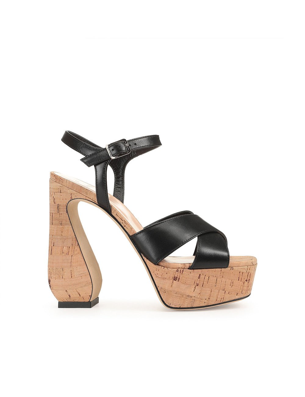 sandalo nappa sughero - si rossi - sandalo tacco