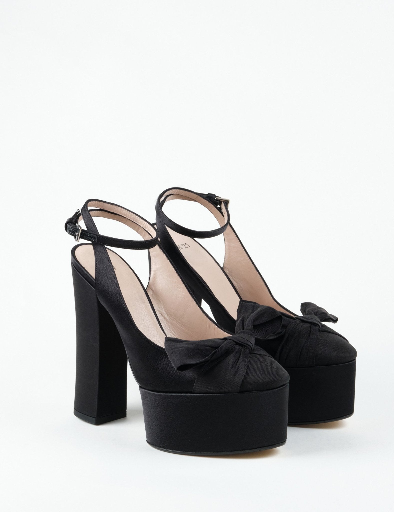 sandalo platform cinturino nero - n21 alessandro dell'acqua - sandalo tacco