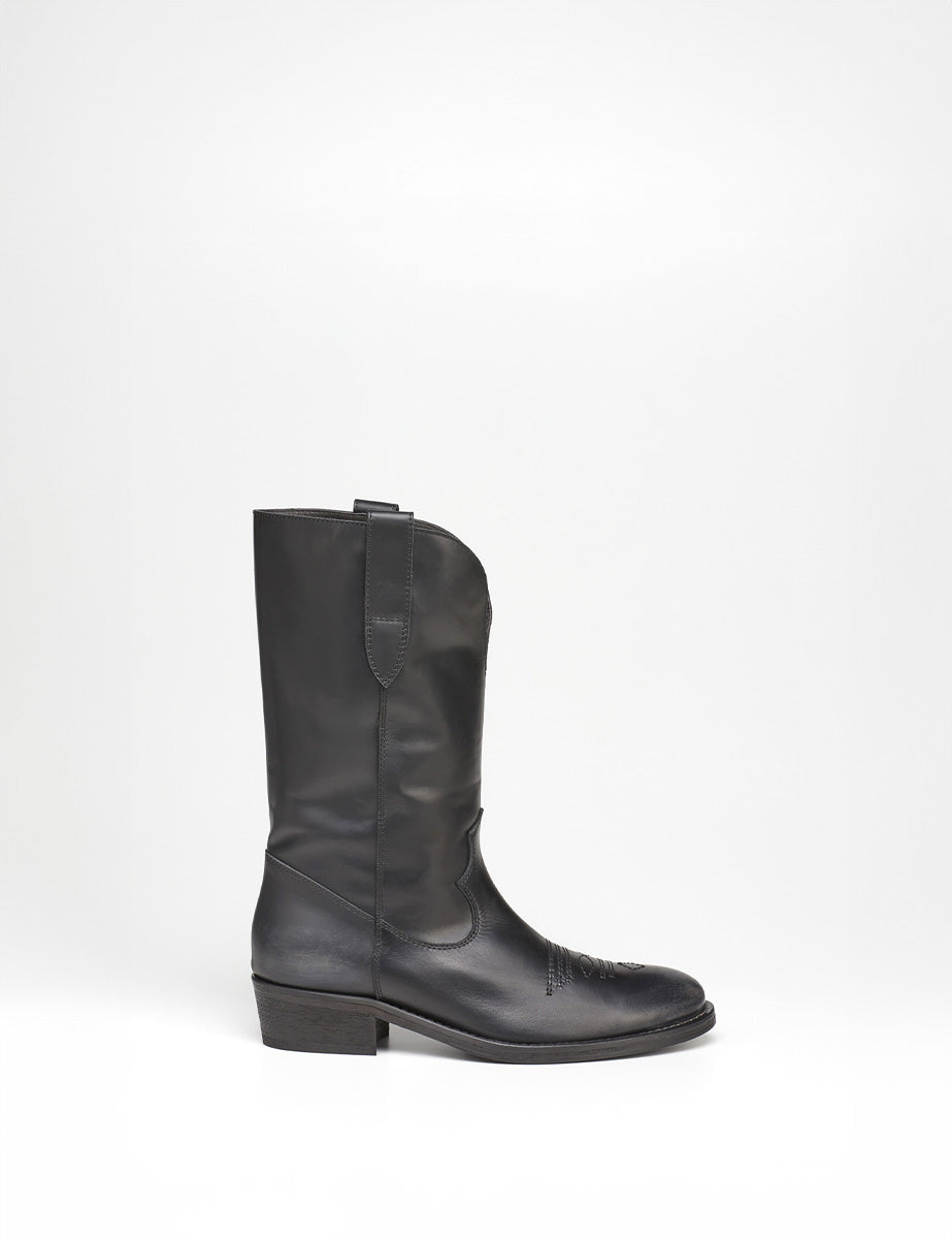 Stivale texano nero on sale