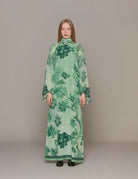 abito arpocrate seta verde fiori rami - for restless sleepers - abito