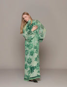 abito arpocrate seta verde fiori rami - for restless sleepers - abito