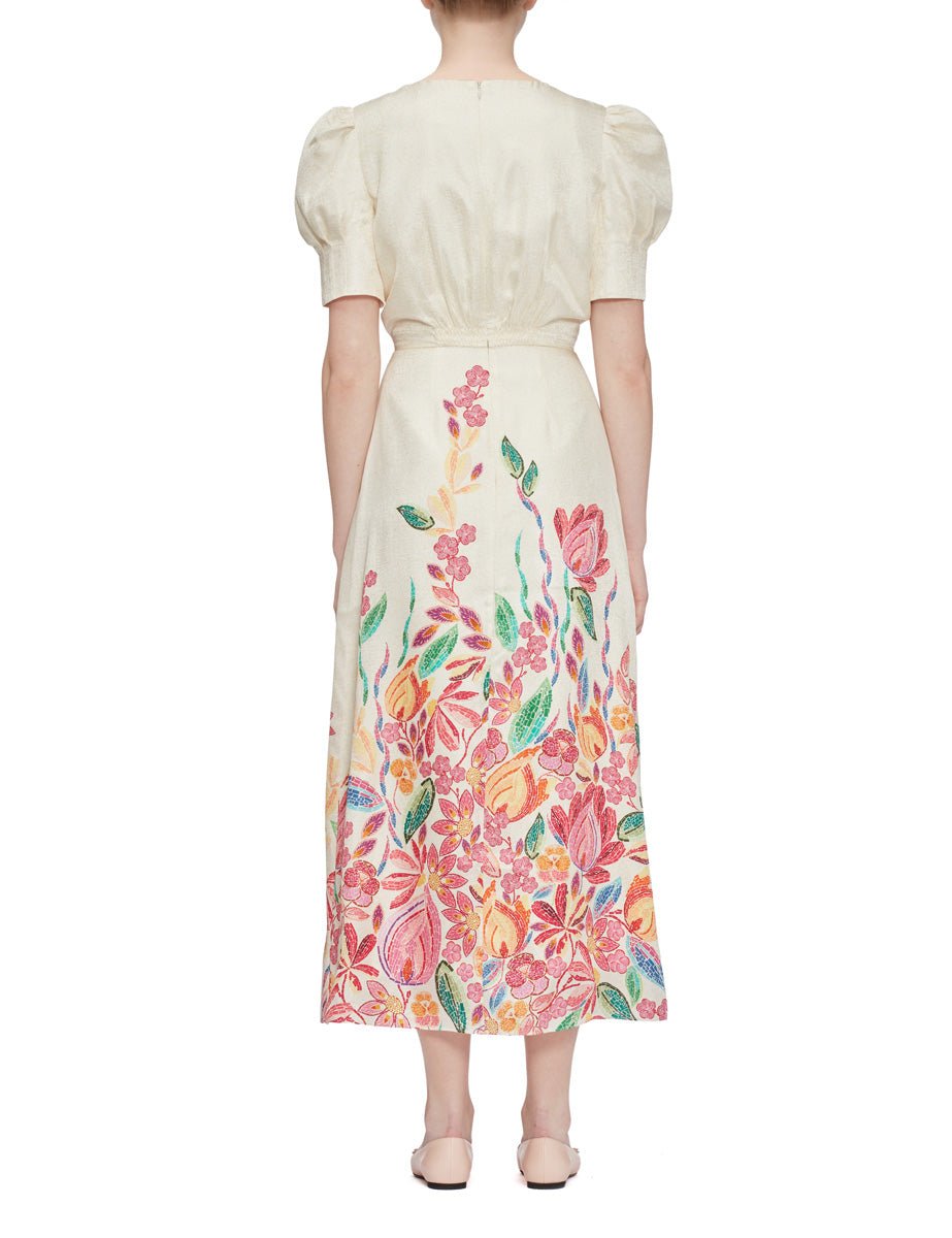 abito bianca crackle mosaic flourish - saloni - abito