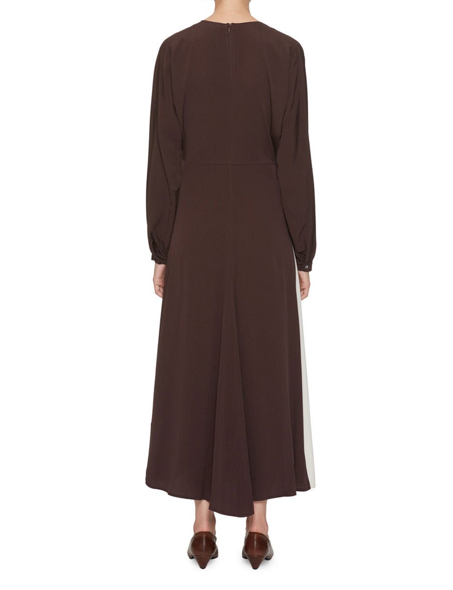 abito bicolore kimono brown - beatrice b - abito