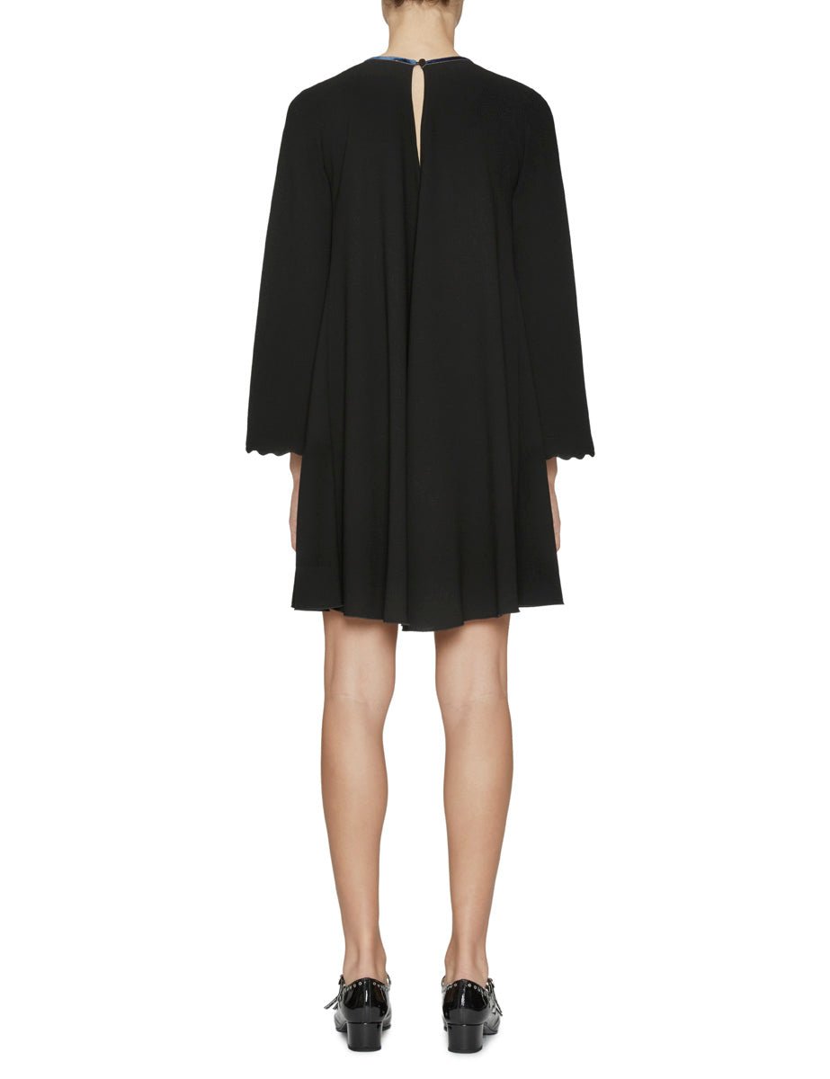 abito cappette crepe sable nero - forte forte - miniabito