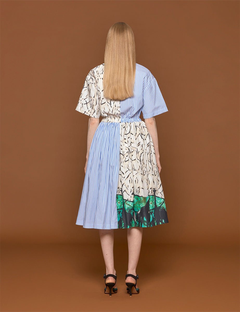 abito chemisier bastoncino azzurro - stella jean - chemisier