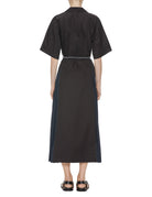abito chemisier cintura cotone blu black - plan c - abito
