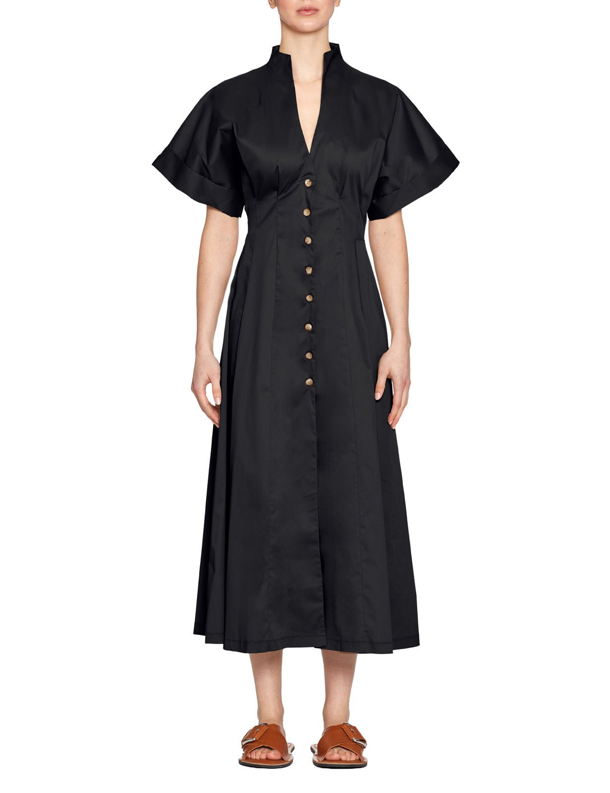 abito chemisier cotone nero - blufrida - abito