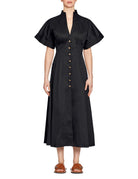 abito chemisier cotone nero - blufrida - abito