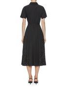 abito chemisier cotone ricamo nero - beatrice b - abito