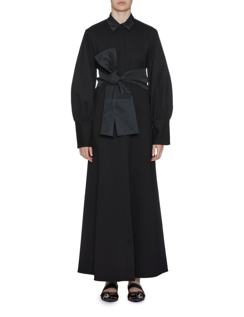 abito chemisier lungo fusciacca nero - co.go - abito