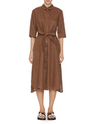 abito chemisier midi nocciola - mm by max mara - abito