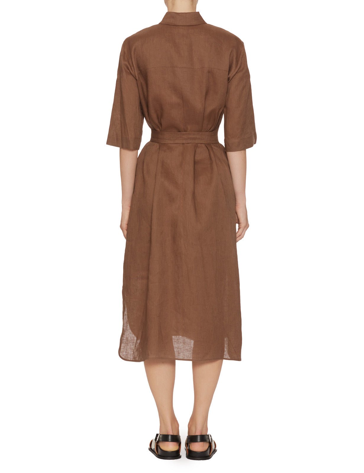 abito chemisier midi nocciola - mm by max mara - abito