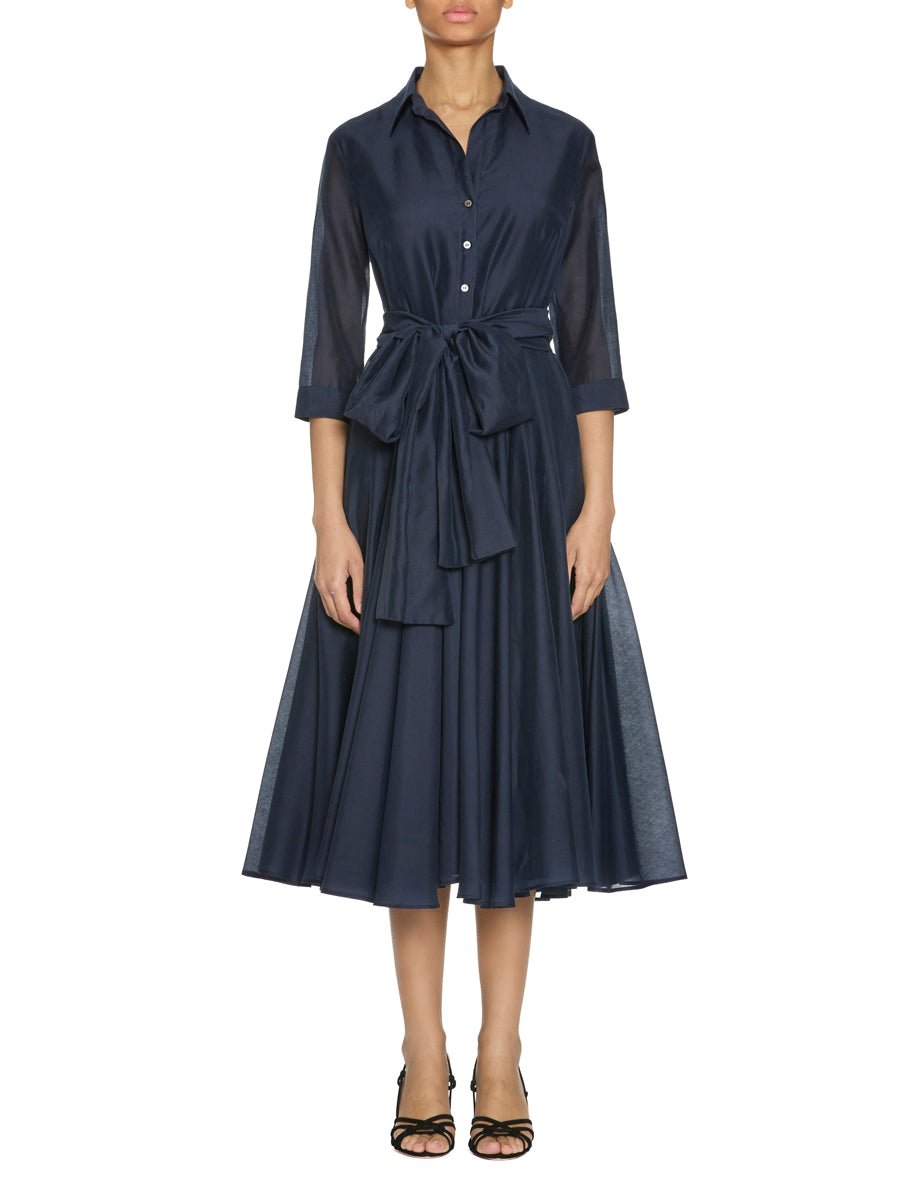 abito chemisier mussola fiocco blu - blufrida - abito