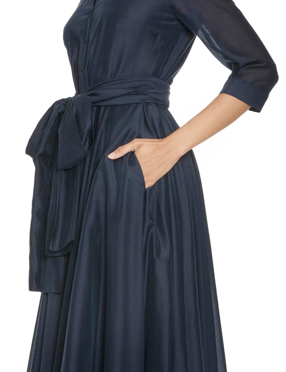 abito chemisier mussola fiocco blu - blufrida - abito