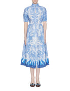 abito cotone fantasia blu - stella jean - abito