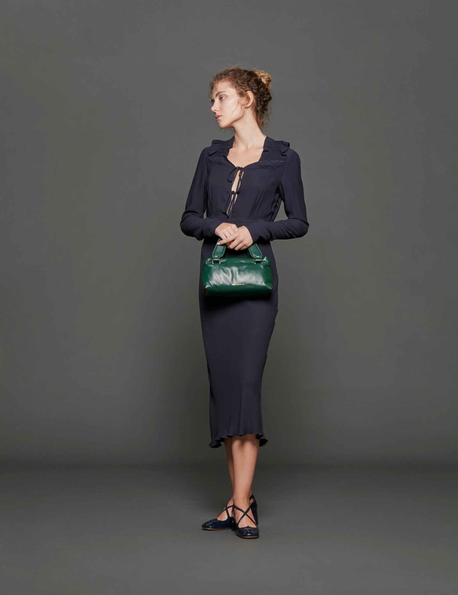 abito crepe de chine blu scuro - Frida SRL