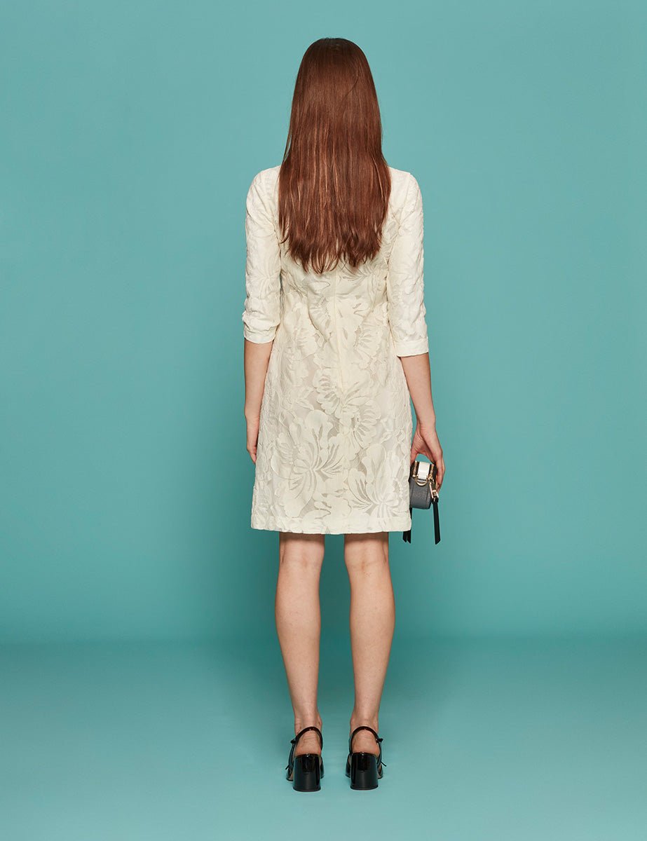 abito fiocco pizzo ecru - n21 alessandro dell'acqua - miniabito