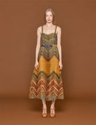 abito gisele chevron golden palm - ulla johnson - abito