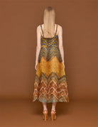 abito gisele chevron golden palm - ulla johnson - abito