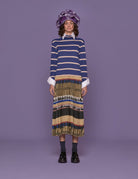 abito gonna plisse righe - Frida SRL