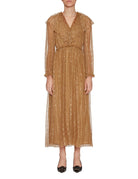 abito helena ruffle lace ocra - Frida SRL