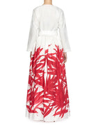 abito jap cotone bianco rosso - co.go - abito