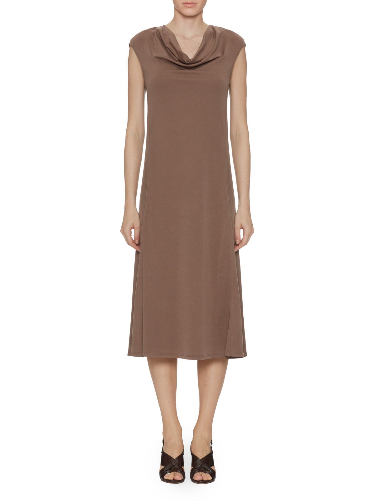 abito jersey modal castagna - mm by max mara - abito