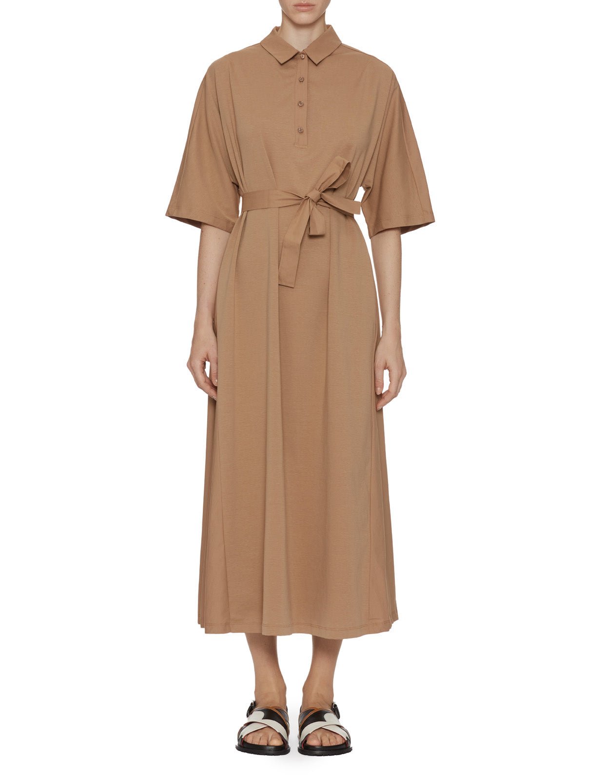 abito jersey polo cammello - mm by max mara - abito