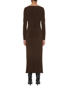abito jersey stretch nodo davanti moro - blufrida - abito