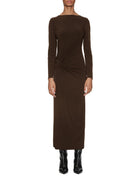 abito jersey stretch nodo davanti moro - blufrida - abito
