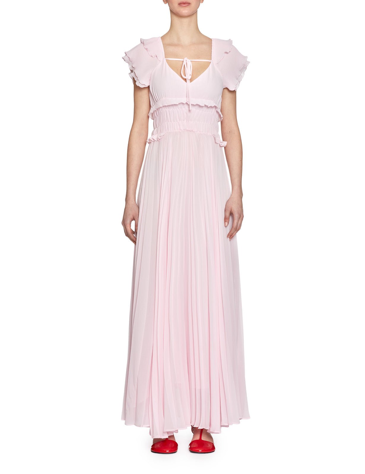 abito lungo chiffon seashell pink - beatrice b - abito