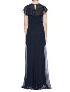 abito lungo chiffon seta blu - n21 alessandro dell'acqua - abito