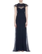 abito lungo chiffon seta blu - n21 alessandro dell'acqua - abito