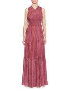abito lungo freesia silk chiffon amaranthus - ulla johnson - abito