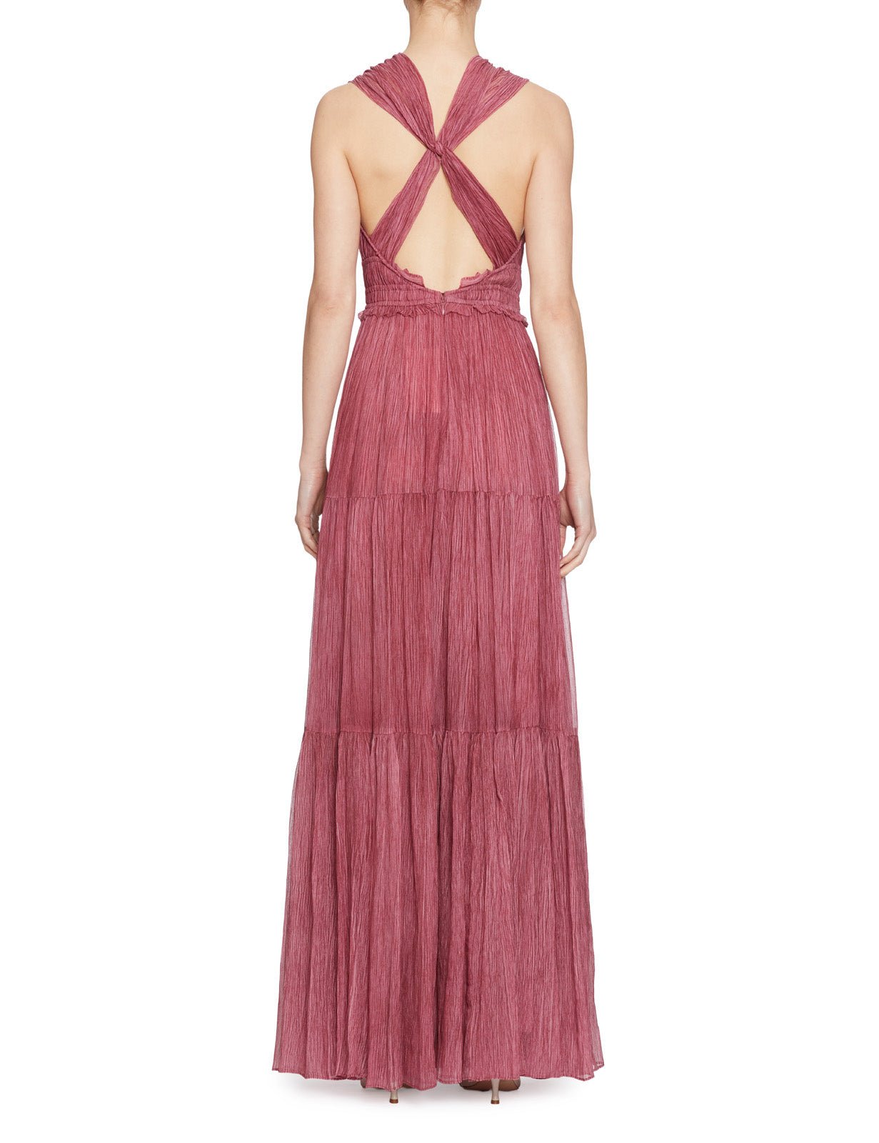 abito lungo freesia silk chiffon amaranthus - ulla johnson - abito