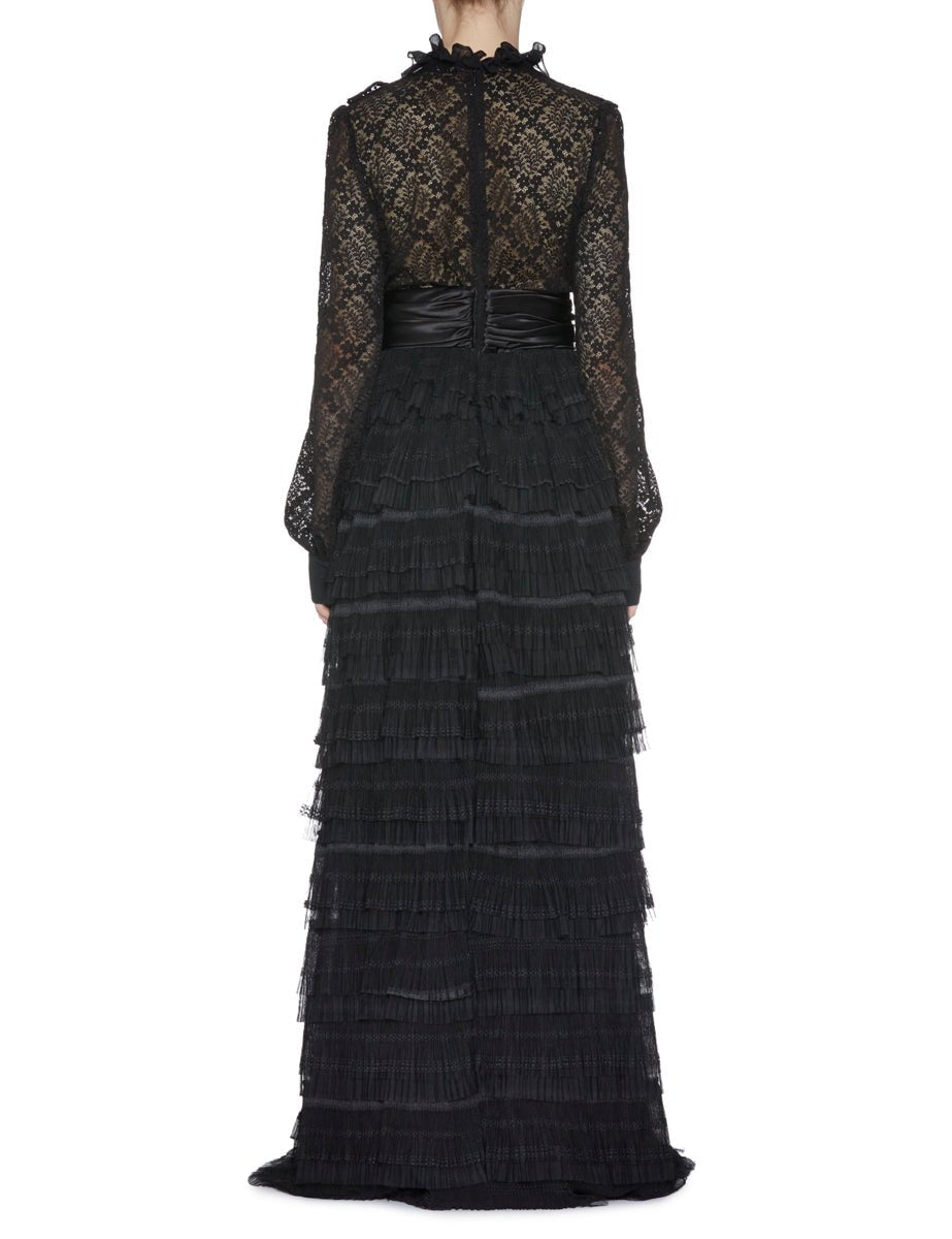 abito lungo gonna balze nero - vivetta - abito