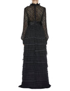 abito lungo gonna balze nero - vivetta - abito