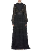 abito lungo gonna balze nero - vivetta - abito