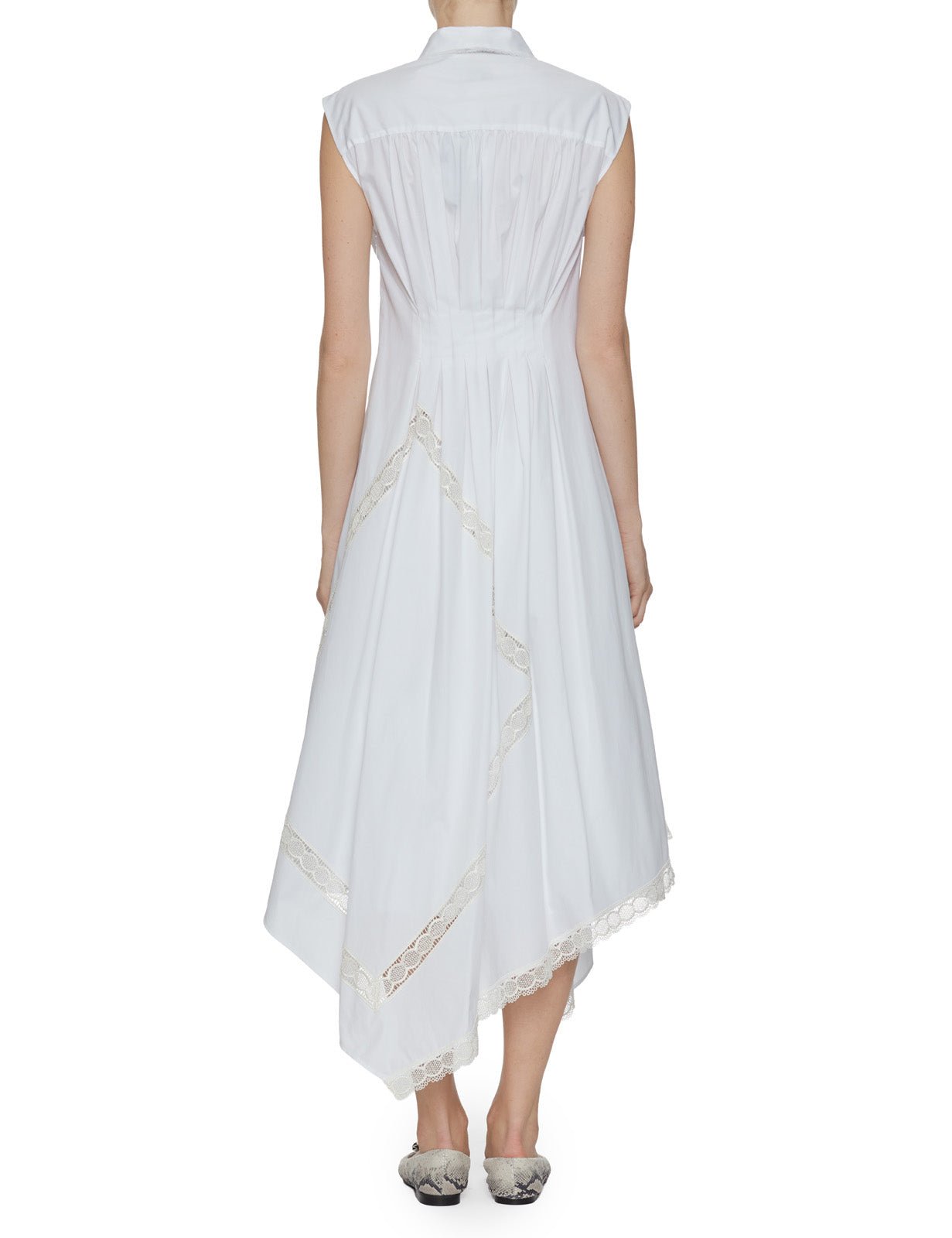 abito lungo inserti pizzo bianco - vivetta - abito