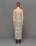 abito lungo paillettes argento - Frida SRL