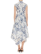 abito lungo printed pizzo bianco blu - vivetta - abito
