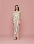abito lungo raso rosa - Frida SRL