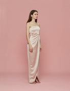 abito lungo raso rosa - Frida SRL