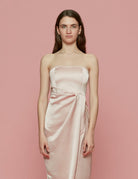 abito lungo raso rosa - Frida SRL
