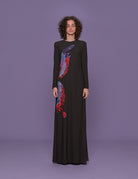 abito lungo ricamo farfalla - Frida SRL