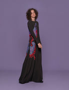abito lungo ricamo farfalla - Frida SRL
